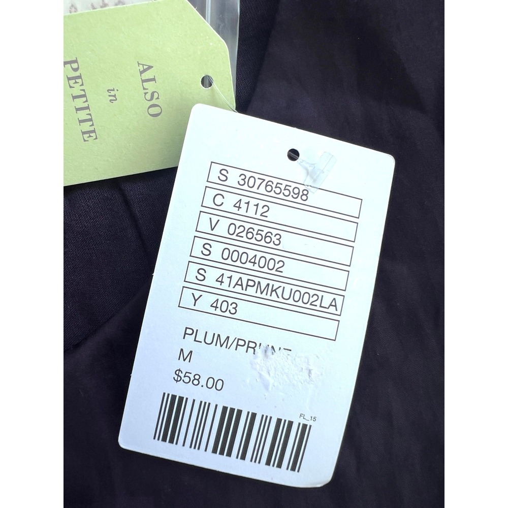 Deletta Anthropologie Plum Navy Ruffled Mixed Media Tank Top Size M NEW Boho - Picture 7 of 10